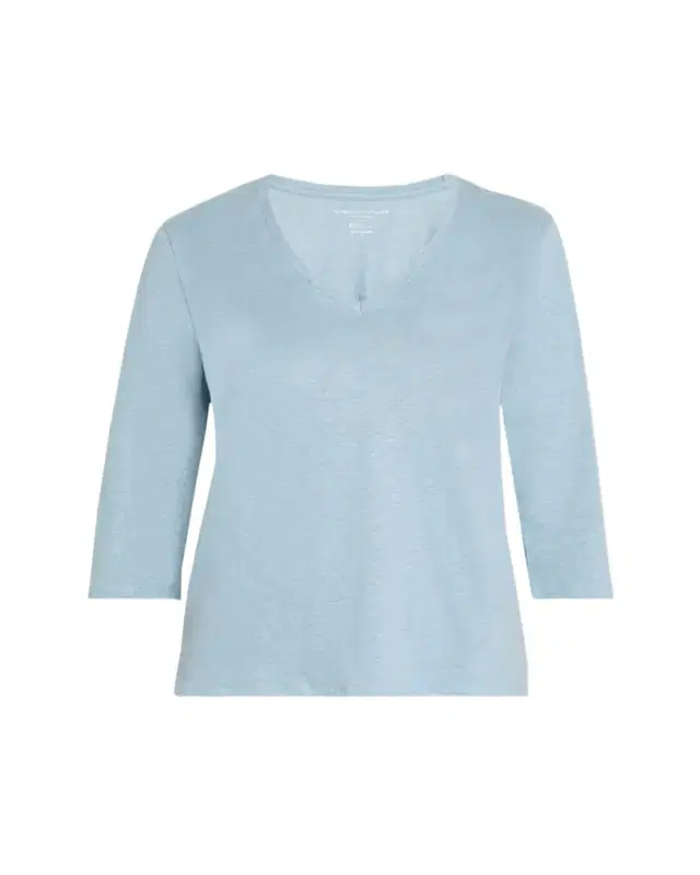 Majestic V-Neck Stretch Linen Tee