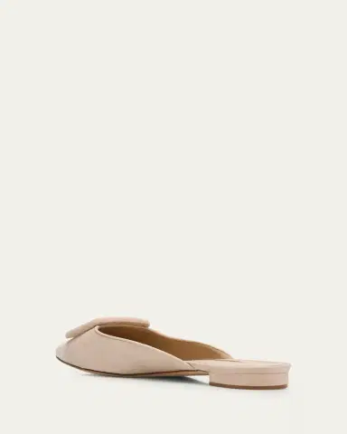 Manolo Blahnik Maysale Suede Buckle Ballerina Mules | Thumbnail 5
