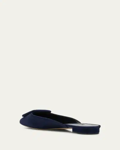 Manolo Blahnik Maysale Suede Buckle Ballerina Mules | Thumbnail 7