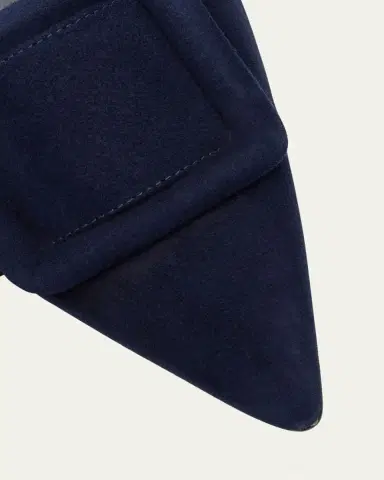 Manolo Blahnik Maysale Suede Buckle Ballerina Mules | Thumbnail 8