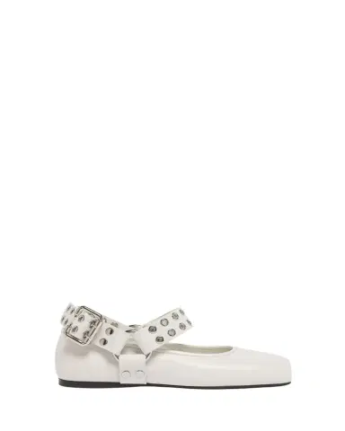 Alaïa Leather Grommet Harness Ballerina Flats | Thumbnail 1