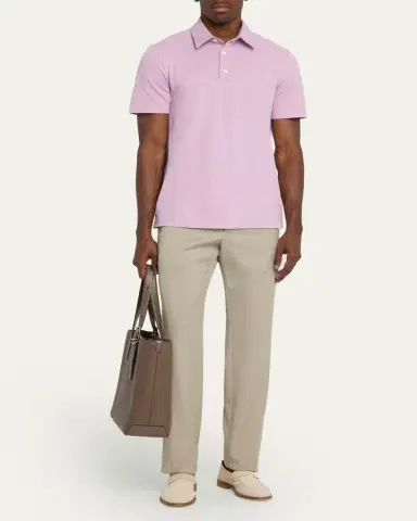 Brioni Men's Jersey Pique Polo Shirt | Thumbnail 10