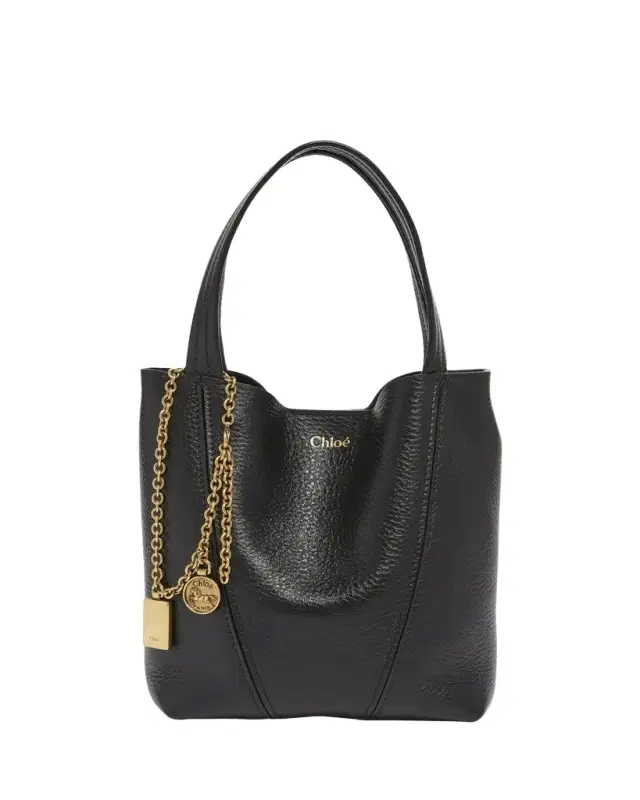 Chloe Spin Mini Tote Bag in Grained Calfskin