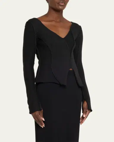 Aisling Camps Eddy V-Neck Exposed Seam Sweater | Thumbnail 4 Aisling Camps Eddy V-Neck Exposed Seam Sweater | Thumbnail 4
