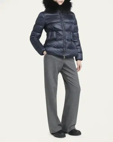 Moncler Boed Hooded Shearling-Trimmed Short Down Jacket | Thumbnail 2