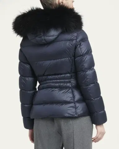 Moncler Boed Hooded Shearling-Trimmed Short Down Jacket | Thumbnail 3