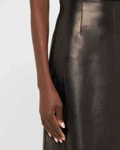 Lafayette 148 New York A-Line Leather Midi Skirt | Thumbnail 4 Lafayette 148 New York A-Line Leather Midi Skirt | Thumbnail 4