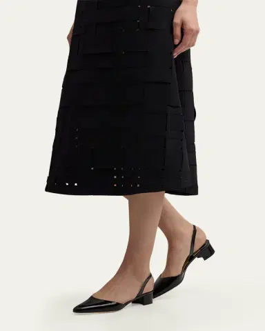 Manolo Blahnik Aspro Leather Slingback Ballerina Pumps | Thumbnail 2