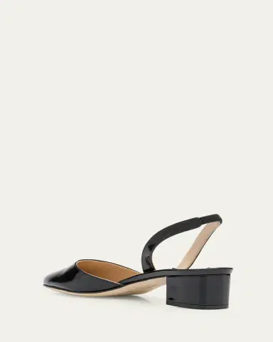 Manolo Blahnik Aspro Leather Slingback Ballerina Pumps | Thumbnail 3