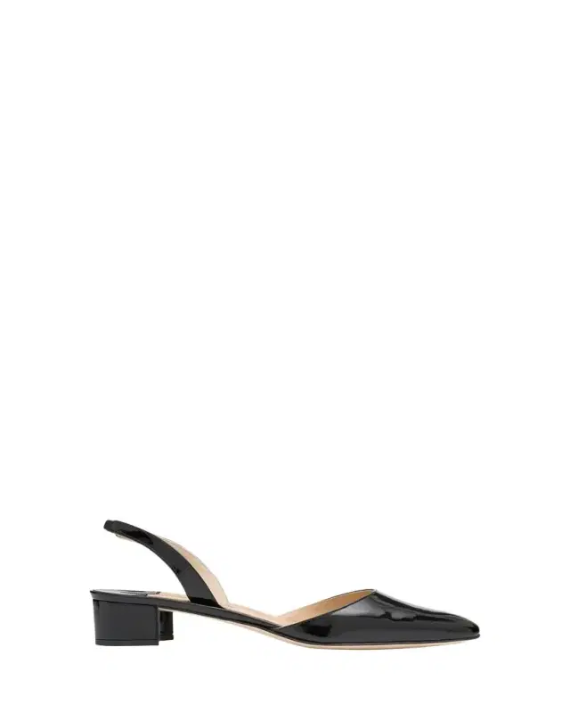 Manolo Blahnik Aspro Leather Slingback Ballerina Pumps