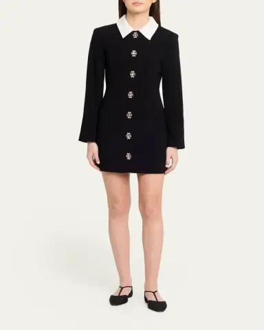 Cinq à Sept Sheryl Tailored Crystal-Button Mini Dress | Thumbnail 2