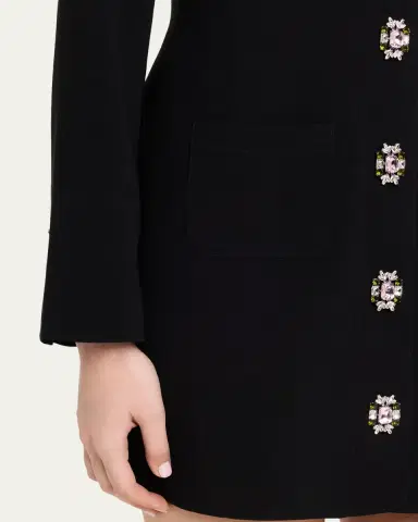 Cinq à Sept Sheryl Tailored Crystal-Button Mini Dress | Thumbnail 5