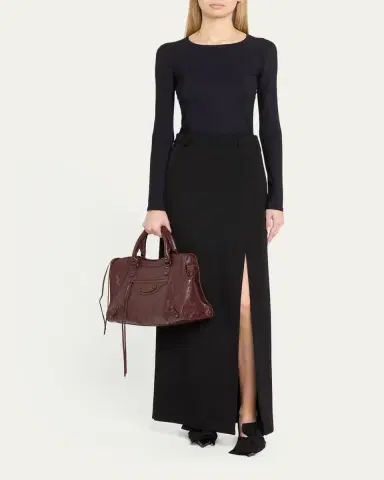 Balenciaga Le City Medium Crinkled Leather Top-Handle Bag | Thumbnail 5 Balenciaga Le City Medium Crinkled Leather Top-Handle Bag | Thumbnail 5