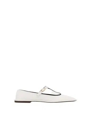 THE ROW Leather T-Strap Ballerina Flats | Thumbnail 1