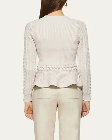 Simkhai Andi Mixed-Knit Cotton Peplum Jacket | Thumbnail 3 Simkhai Andi Mixed-Knit Cotton Peplum Jacket | Thumbnail 3
