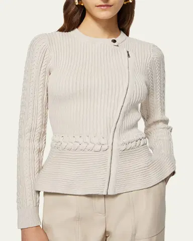 Simkhai Andi Mixed-Knit Cotton Peplum Jacket | Thumbnail 5 Simkhai Andi Mixed-Knit Cotton Peplum Jacket | Thumbnail 5