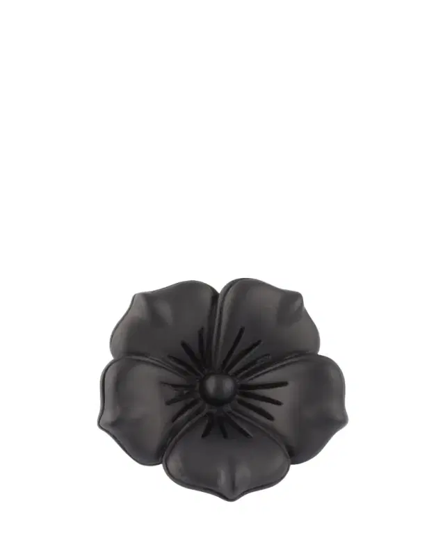 Men's Matte Black Flower Lapel Pin