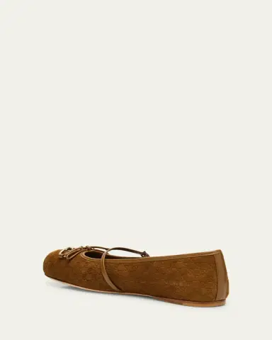 Gucci GG Suede Horsebit Mary Jane Ballerina Flats | Thumbnail 4 Gucci GG Suede Horsebit Mary Jane Ballerina Flats | Thumbnail 4
