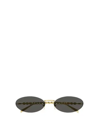 Gucci Rimless Metal Oval Sunglasses with Faux Pearls | Thumbnail 1