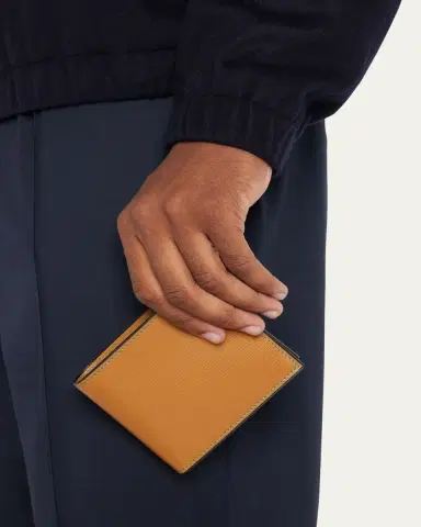 Valextra Men's Leather V-Cut Bifold Wallet | Thumbnail 2 Valextra Men's Leather V-Cut Bifold Wallet | Thumbnail 2