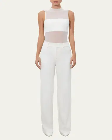 Alice + Olivia Alexander Twill Sateen Trousers | Thumbnail 2 Alice + Olivia Alexander Twill Sateen Trousers | Thumbnail 2