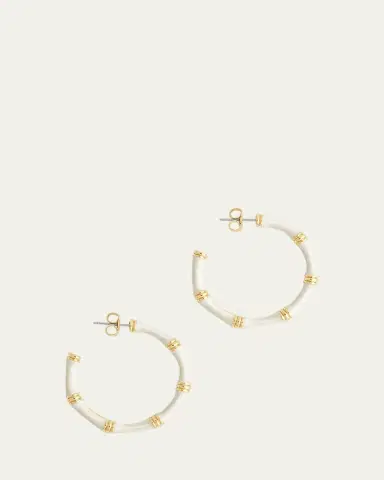 Anabel Aram Jewelry Bamboo Enameled Hoop Earrings | Thumbnail 3