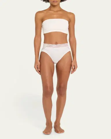 Hanro Cotton Delight Lace-Trim High-Cut Briefs | Thumbnail 2