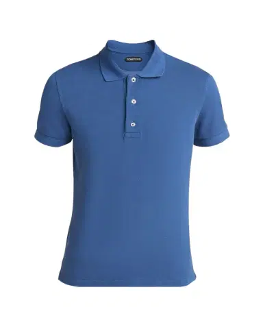 Tom Ford Men's Lyocell Pique Polo Shirt | Thumbnail 1 Tom Ford Men's Lyocell Pique Polo Shirt | Thumbnail 1