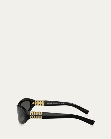 Miu Miu 14ZSF Logo Oval Acetate Sunglasses | Thumbnail 3 Miu Miu 14ZSF Logo Oval Acetate Sunglasses | Thumbnail 3