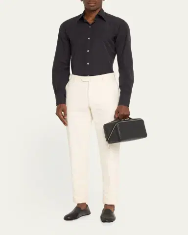 Valextra Men's V-Line Soft Leather Toiletry Bag | Thumbnail 5