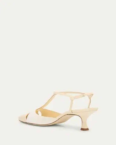 Manolo Blahnik Mixed Leather T-Strap Pumps | Thumbnail 4