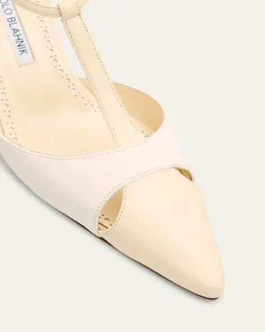 Manolo Blahnik Mixed Leather T-Strap Pumps | Thumbnail 5