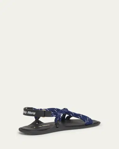 Miu Miu Nastro Cross Rope Grip-Strap Sandals | Thumbnail 4 Miu Miu Nastro Cross Rope Grip-Strap Sandals | Thumbnail 4