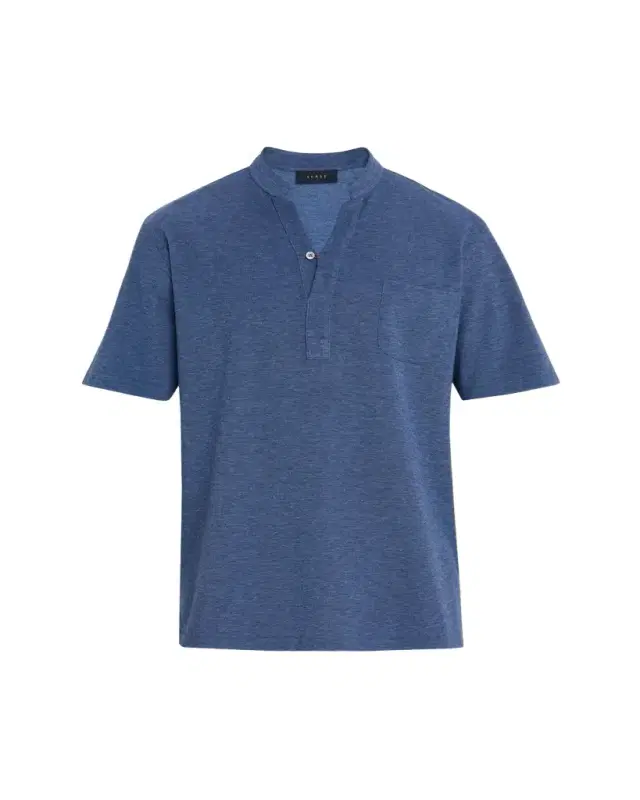 Men's Fish Tail V-Neck Pocket Polo Shirt