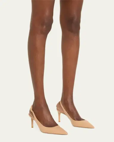 Stuart Weitzman Stuart Leather Slingback Pumps | Thumbnail 2