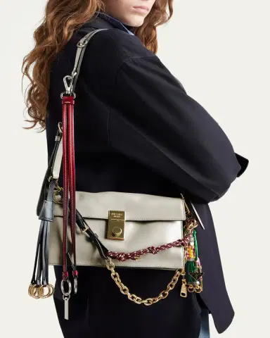 Prada Small Soft Sound Leather Shoulder Bag | Thumbnail 2