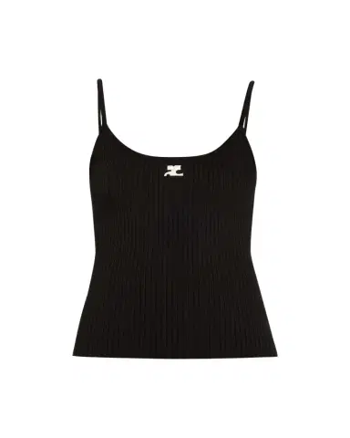 Courrèges Logo Ribbed Knit Tank Top | Thumbnail 1