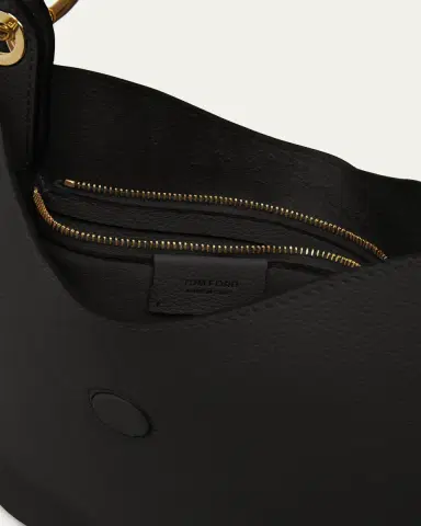 TOM FORD Tara Small Hobo Crossbody in Grained Leather | Thumbnail 4