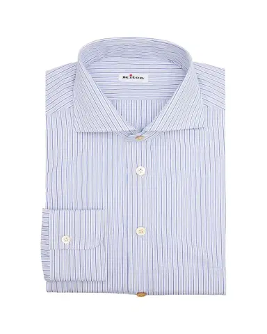 Kiton Men's Cotton Tonal Multi-Stripe Dress Shirt | Thumbnail 1