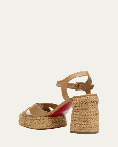 Christian Louboutin 70mm Calakala Leather Crisscross Espadrille Sandals | Thumbnail 4 Christian Louboutin 70mm Calakala Leather Crisscross Espadrille Sandals | Thumbnail 4