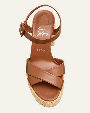 Christian Louboutin 70mm Calakala Leather Crisscross Espadrille Sandals | Thumbnail 9 Christian Louboutin 70mm Calakala Leather Crisscross Espadrille Sandals | Thumbnail 9