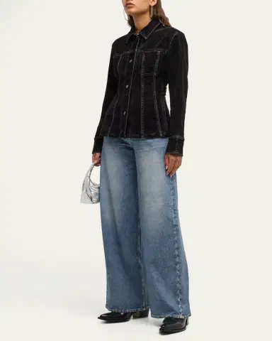 rag & bone rb Miramar Sofie Cotton-Terry Wide-Leg Jeans | Thumbnail 2 rag & bone rb Miramar Sofie Cotton-Terry Wide-Leg Jeans | Thumbnail 2