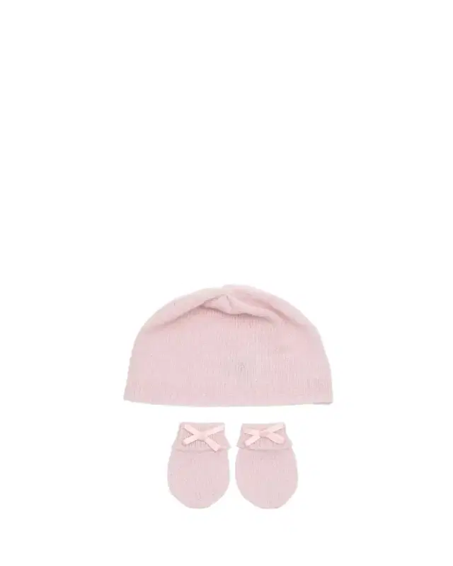 G.H.Hurt & Son Kid's Cashmere Baby Hat & Mittens Set, Size