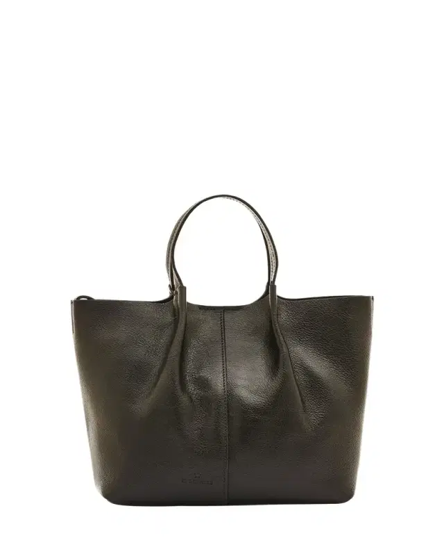 Nina Small Pleated Leather Tote Bag