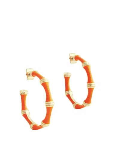 Anabel Aram Jewelry Bamboo Enameled Hoop Earrings | Thumbnail 1