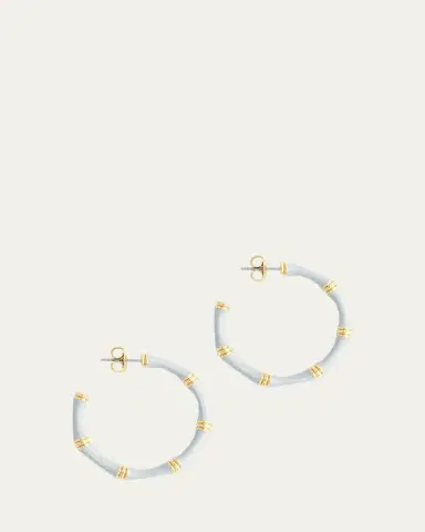 Anabel Aram Jewelry Bamboo Enameled Hoop Earrings | Thumbnail 3 Anabel Aram Jewelry Bamboo Enameled Hoop Earrings | Thumbnail 3