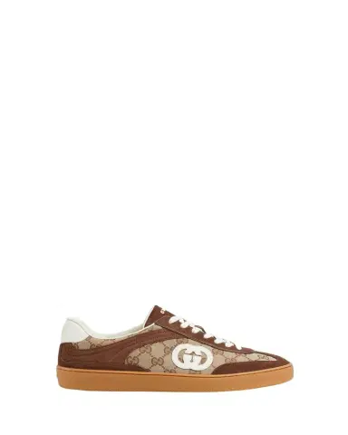 Gucci Men's G75 Suede and GG Supreme Retro Low-Top Sneakers | Thumbnail 1