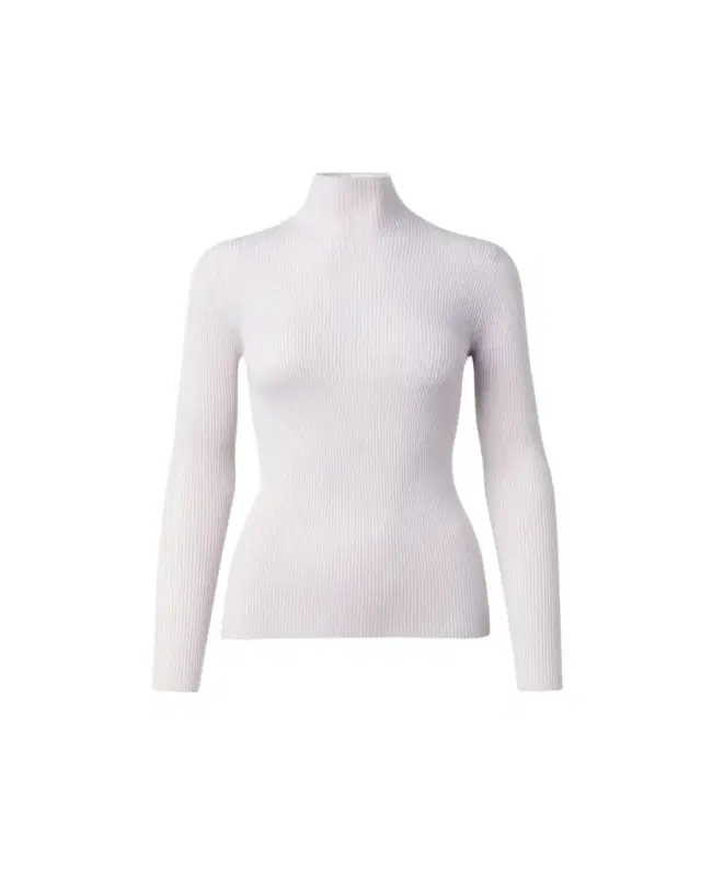 Akris Cashmere-Silk Fine Ribbed Knit Pullover