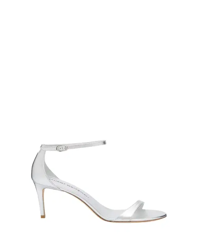 Stuart Weitzman Nudist II Metallic Ankle-Strap Sandals