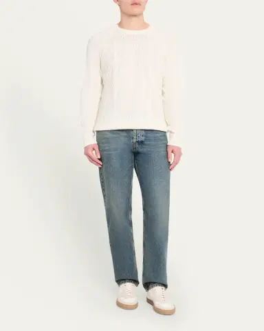 Bergdorf Goodman Men's Aran Linen-Cashmere Sweater | Thumbnail 2